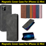 Magnetic Book Cover Case for iPhone 12 Mini A2399 Leather Card Wallet Slim Fit Look